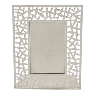 Vintage Signed Alessi Italian Stainless Steel Picture Frame Cactus Pattern, Italy For Sale