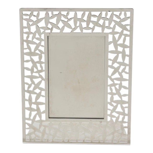 Vintage Signed Alessi Italian Stainless Steel Picture Frame Cactus Pattern, Italy For Sale