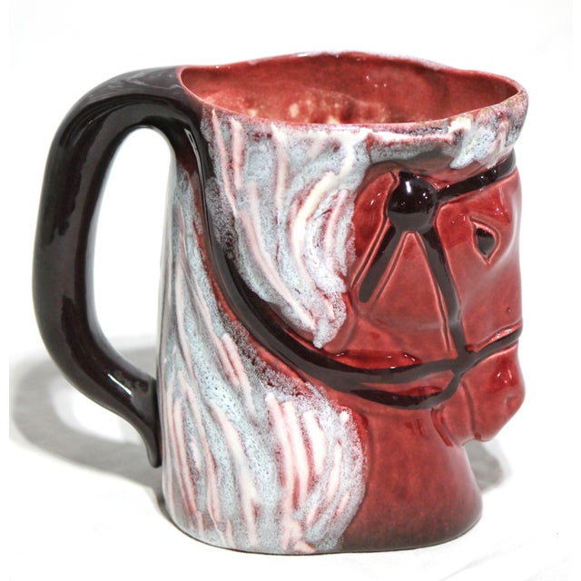 1940s Rare, Signed Vintage Frank Engle (1916-2002) Ceramic Horse Mug For Sale - Image 5 of 6