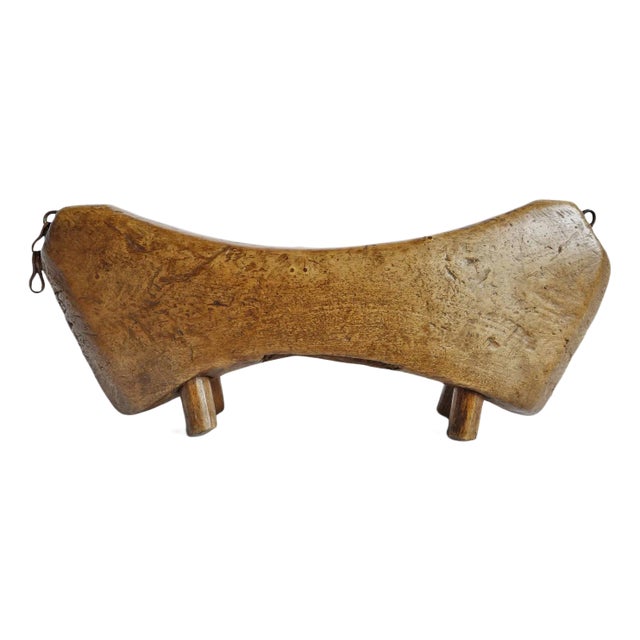 Vintage Carved Wood Original Headrest For Sale