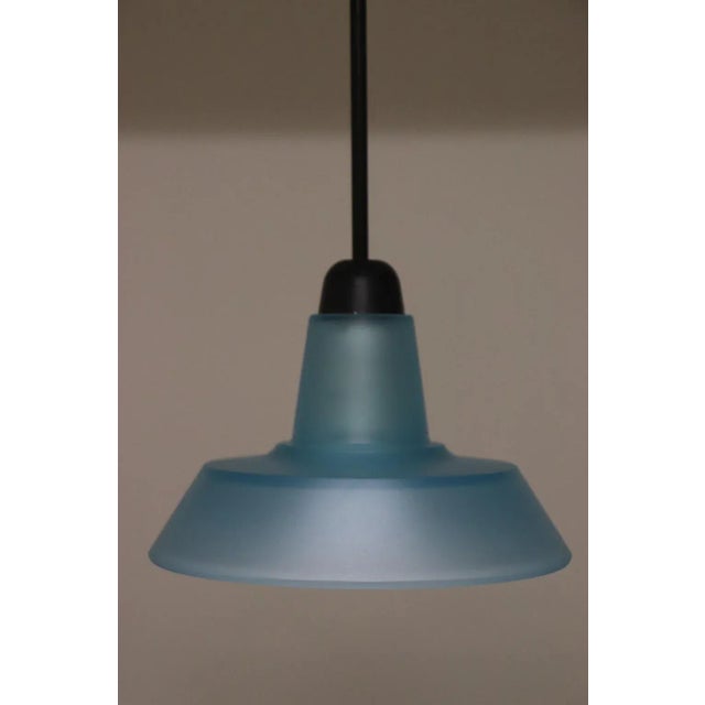 1990s Modern Murano Aqua Glass Pendant Lamp For Sale - Image 11 of 12
