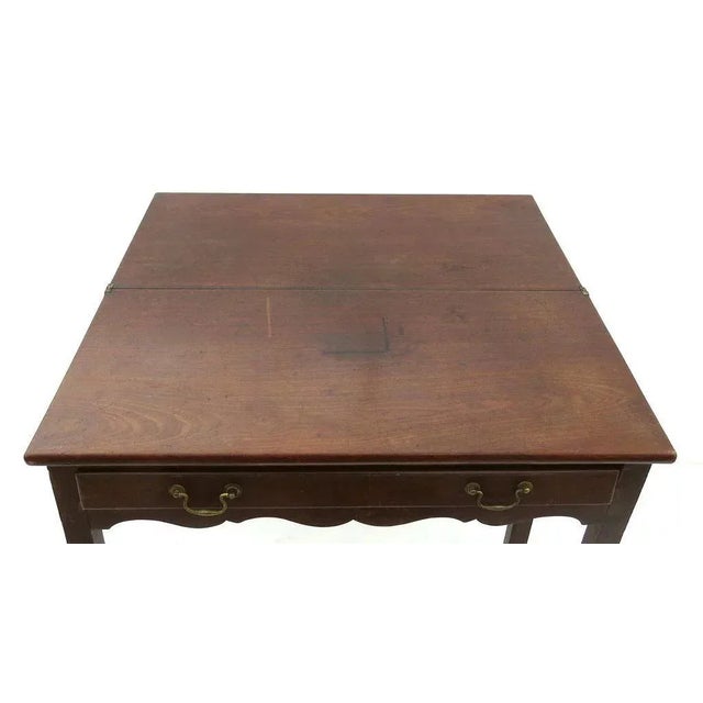 Early 19th Century English Mahogany One Drawer Flip Top Tea Table For Sale - Image 5 of 10