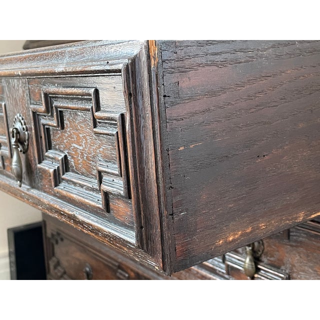 Mid 19th Century 19th Century Jacobean Oak Secretary Desk For Sale - Image 5 of 7