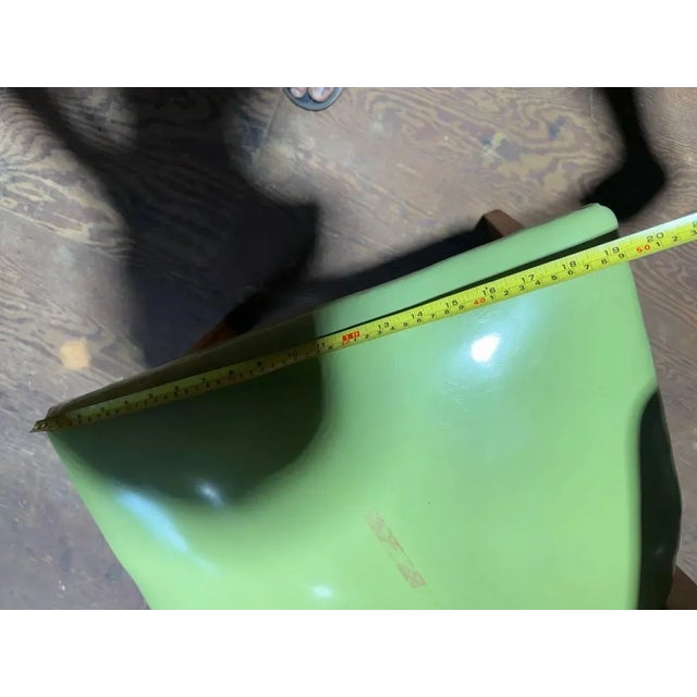 Mid 20th Century Iconic Style Tub Green Vinyl Faux Leather Chair For Sale - Image 9 of 15