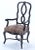 Twelve ebonized large scale dining chairs with faux leopard upholstery C 1950. Very well made French in the Venetian style...