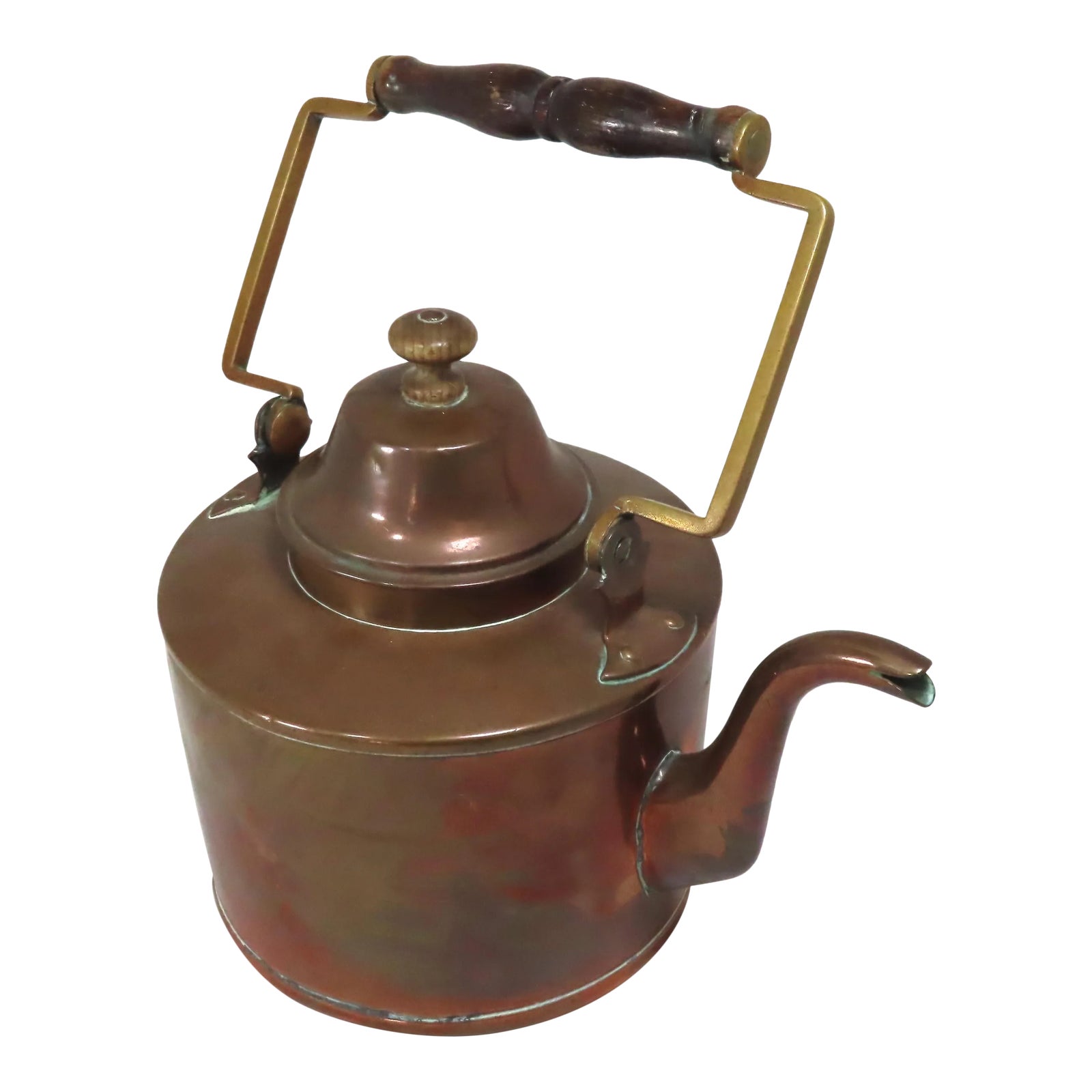 Late 19th Century Hand Made Solid Copper Tea Kettle Chairish