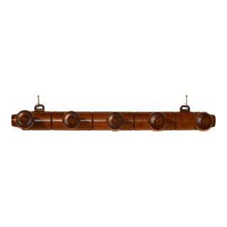 Circa 1920 French Elm Coat or Hat Rack For Sale