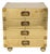 Brass Clad Campaign Style Side Table on Casters For Sale