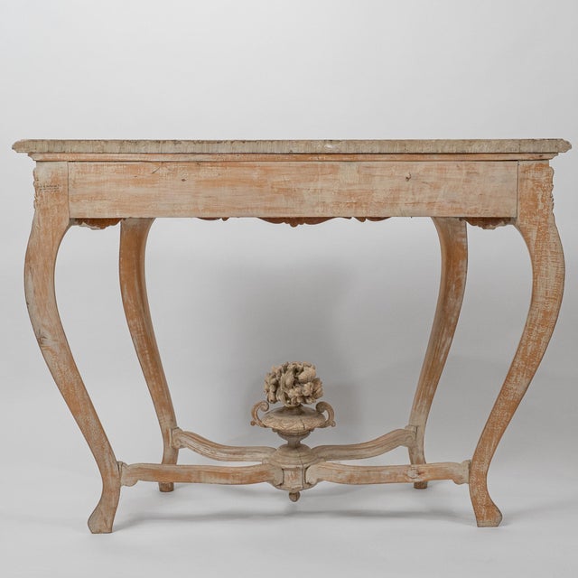 18th Century Gustavian Hand-Carved Marble-Top Console Table For Sale - Image 13 of 14