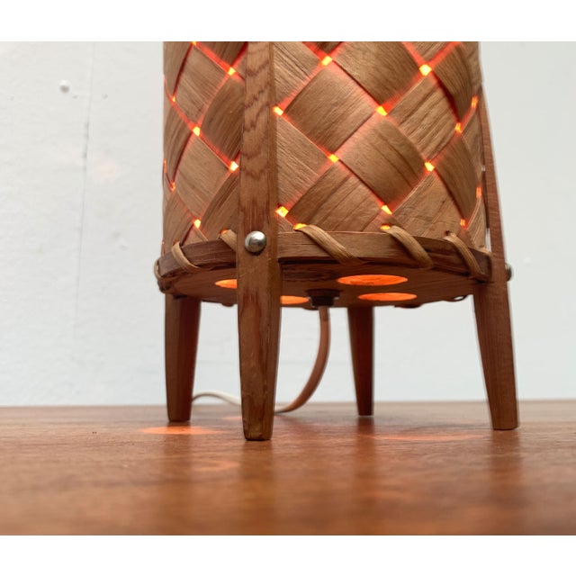 Mid-Century Swedish Wooden Veneer Table Lamp from Vamhus, 1960s For Sale - Image 17 of 18