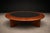 Wood Round Coffee Table in Solid Hardwood & Black Leather, Brazilian Modern, 1970s For Sale - Image 7 of 15