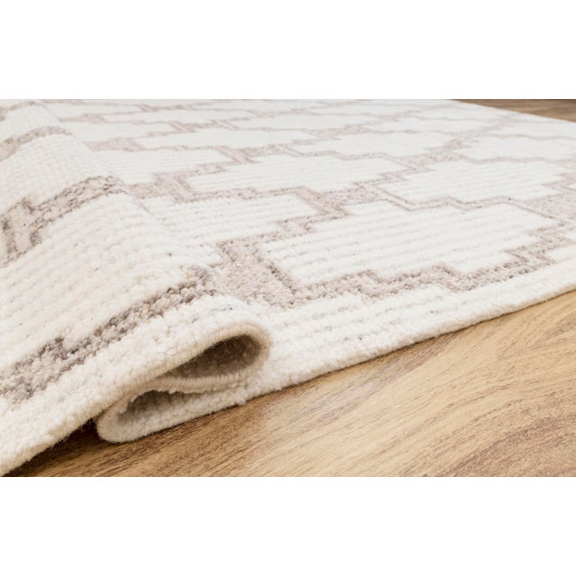 10x14Ft. Ivory White Wool Boho Inspired Hand Made Rug For Sale - Image 18 of 18