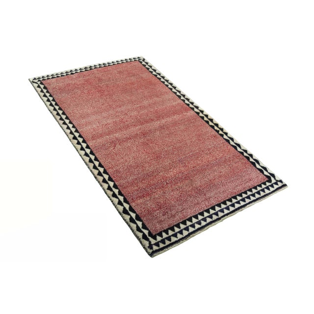 Mid-Century Modern Hand-Knotted Gabbeh Nomad Rug with Warm Red Tones For Sale - Image 3 of 11