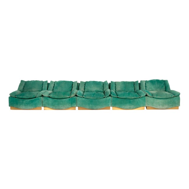 Stropiccio Lounge Chairs by Luciano Frigerio for Frigerio di Desio, 1975, Set of 5 For Sale
