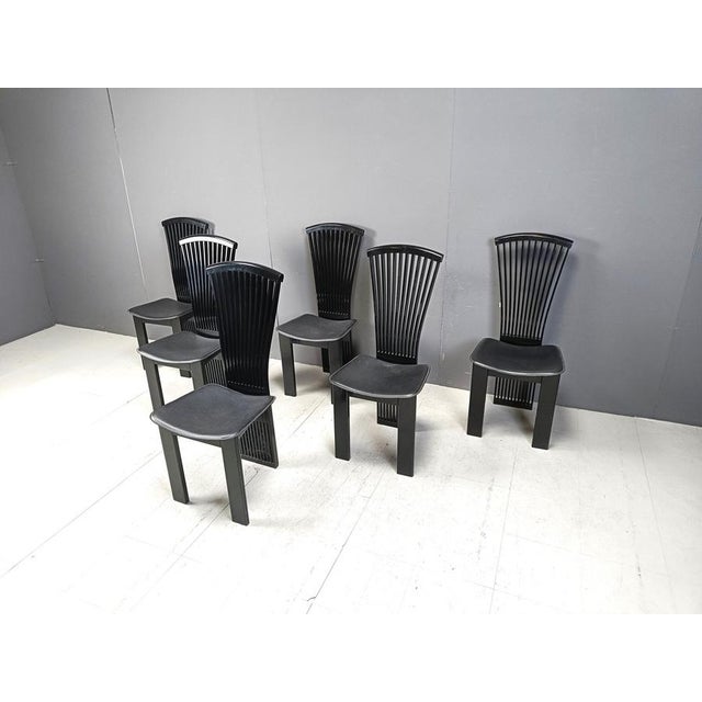 1980s Postmodern Dining Chairs attributed to Pietro Costantini, 1980s, Set of 6 For Sale - Image 5 of 12