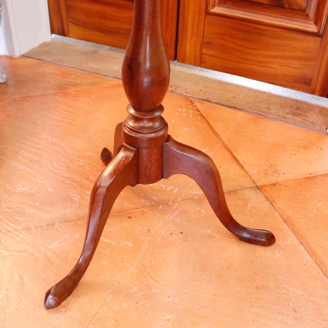 American Federal Mahogany Tilt Top Candlestand Table, New England For Sale - Image 12 of 13