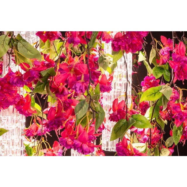 Flower Power Fuchsia Cascade Square Chandelier in Fuchsia Color from VGnewtrend, Italy For Sale - Image 4 of 6