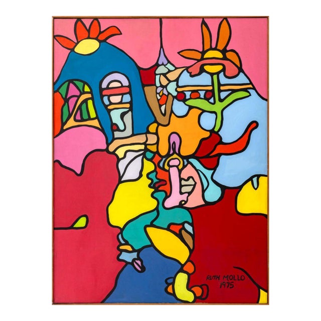 Ruth Mollo Untitled Acrylic on Canvas, 1975 For Sale