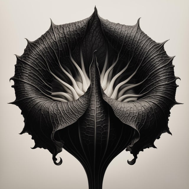 20' X 20' - 'Dipsacus Strigosus' #2 Flower - Black and White Limited Edition Botanical Photography Print, Unframed For Sale