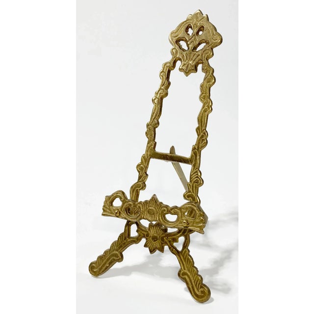 Stately vintage Victorian style solid brass table easel featuring florals and scrollwork. Wonderful as a book stand or...