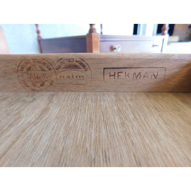 Hekman Regency Style Olive Wood Mahogany End Tables - A Pair For Sale - Image 17 of 18