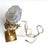 Figurative Fulvio Bianconi Style Murano Blue Art Neoclassical Gilt Mercury/Hermes Figural Newel Floor Lamp With Frosted Flame Shade For Sale - Image 3 of 7