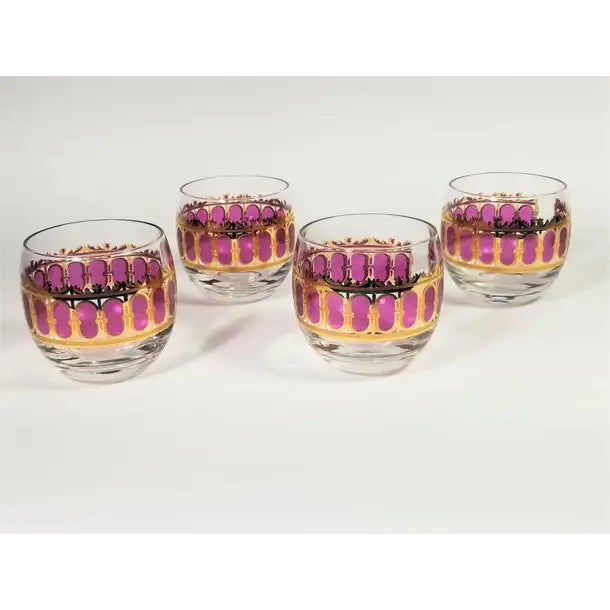 Gold Mid 20th Century Culver 22k Gold Glassware Barware Midcentury Set of 4 For Sale - Image 8 of 13