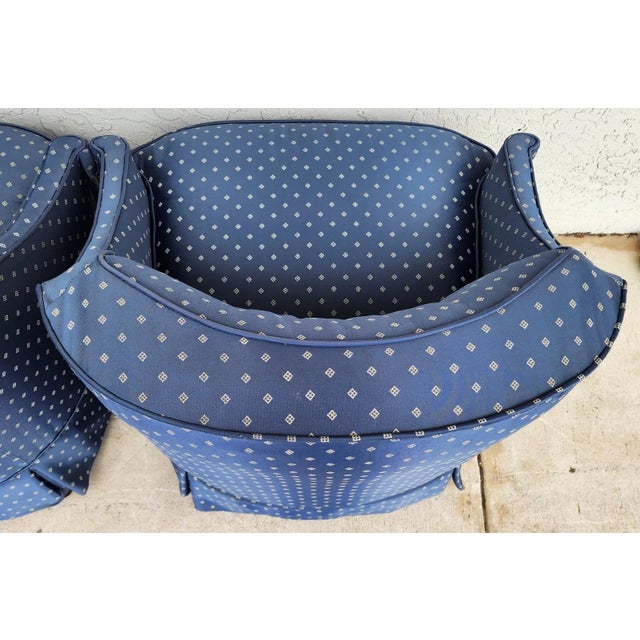 Vintage Hollywood Regency Accent Slipper Armchairs Pair For Sale - Image 14 of 18