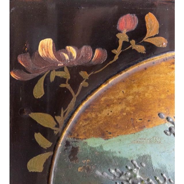 Black Japanese Painted and Lacquered Wood Panels For Sale - Image 8 of 15