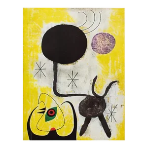 1940s After Joan Miró "Woman and Birds in Front of the Sun", First Edition Swiss Lithograph