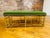 Vintage Brass Bench With New Upholstery For Sale - Image 10 of 10