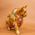 Late 20th Century Gilt Bronze Cloisonné Enamel Ox Figure With Coin Motif For Sale In Los Angeles - Image 6 of 9