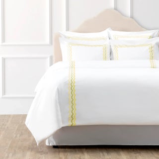Celerie Kemble + Hamburg House Whimsical Lemon Scallop King Duvet Set - 3 Pieces For Sale