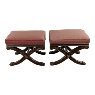 Ethan Allen Small Ottomans - a Pair For Sale
