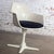 Burke, Inc. Mid-20th Century MCM Burke Tulip Armchair No 116 With White Shell Round Stationary Base & Black Cushion For Sale - Image 4 of 17