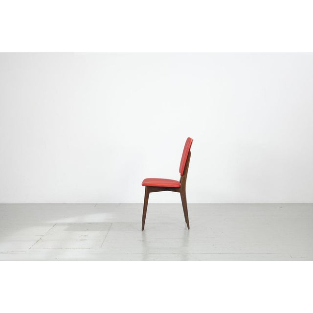 Mid-Century Modern Kitchen Chair with Red Synthetic Leather Cover, 1960s For Sale - Image 3 of 18