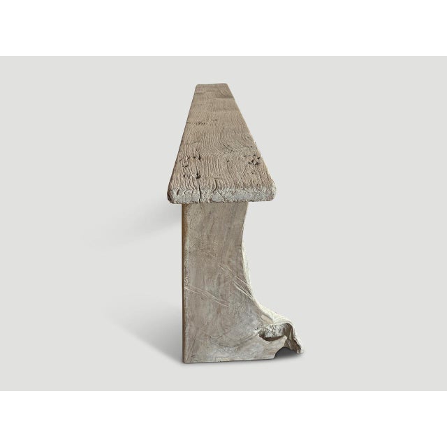 Andrianna Shamaris Organic Sculptural Teak Wood Console Table For Sale - Image 4 of 6