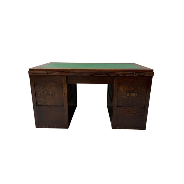 Art Deco Modernist Desk and Armchair in Oak, 1920s, Set of 2 For Sale - Image 13 of 18