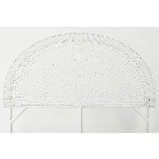 1980s Vintage White Wicker Queen Headboard Chairish