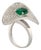 Natural Emerald Ring with 1.31 Carats Diamond & Emerald 1.94 Cts in 18k Gold For Sale