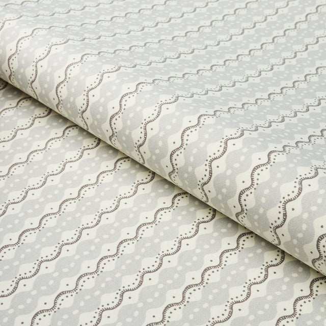 SAMPLE - Schumacher x Neisha Crosland Centipede Stripe Fabric In Pumice For Sale