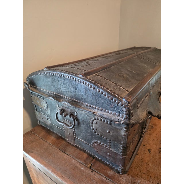 Dome Leather Trunk Owned by Dn. Raphael Zambrano For Sale - Image 11 of 11