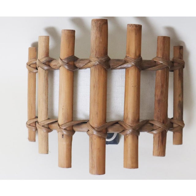 Antique Bamboo Wall Sconces in the style of Louis Sognot, 1960s, Set of 2 For Sale - Image 12 of 16