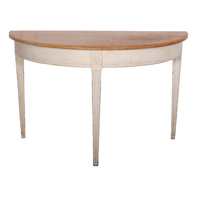 Swedish Demi-Lune Console Table For Sale