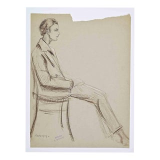 Joseph Bernard, Portrait, 20th Century, Pastel Drawing on Paper For Sale