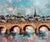 Gold Urbain Huchet, Post Impressionist Fauvist Art French Oil Painting Paris Bridge Urbain Huchet, c.1998 For Sale - Image 8 of 14