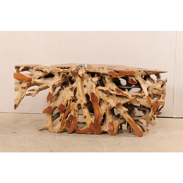 Exceptional Tropical Hardwood Teak Root Console Table Chairish