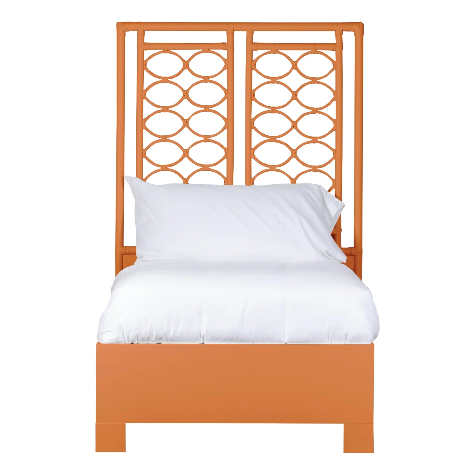 Infinity Platform Bed Twin Extra Long, Citrus Orange | Chairish