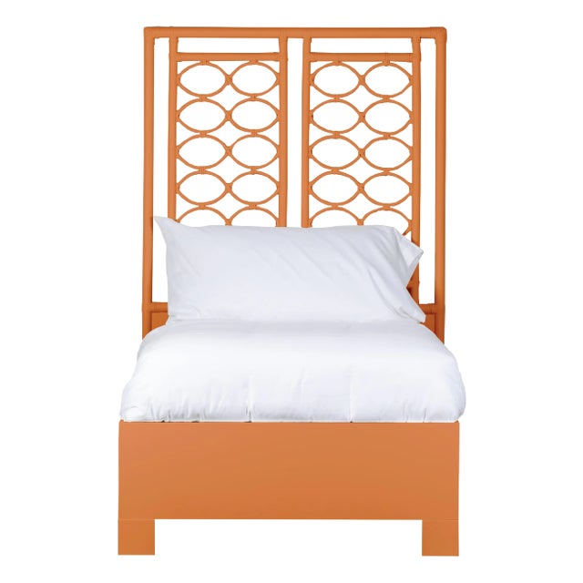 Infinity Platform Bed Twin Extra Long, Citrus Orange For Sale