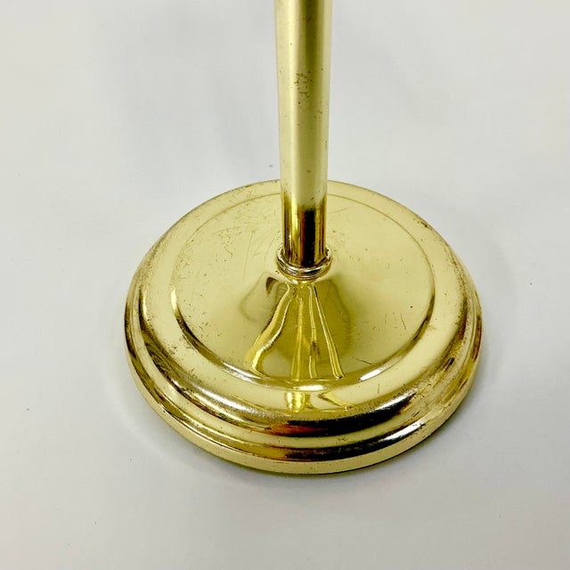 1970s Hollywood Regency Boho Chic Brass Finish Hand Towel Countertop Stand For Sale - Image 11 of 17
